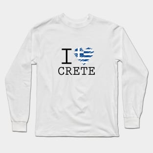 I Love Crete Greek Flag Long Sleeve T-Shirt